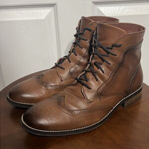 🔥🔥 H&M Brown Chukka Wingtip Lace Up Boots - Men Sz 11.5 - PERFECT Condition